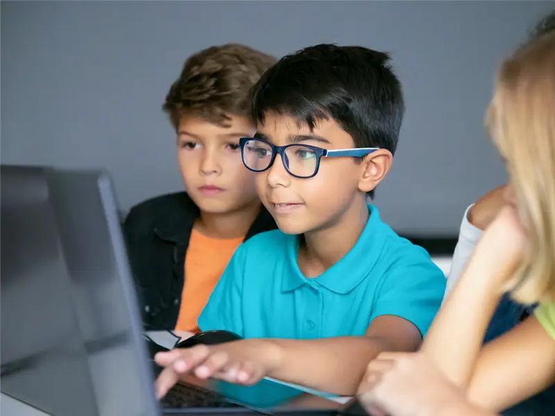 Young learners in English class